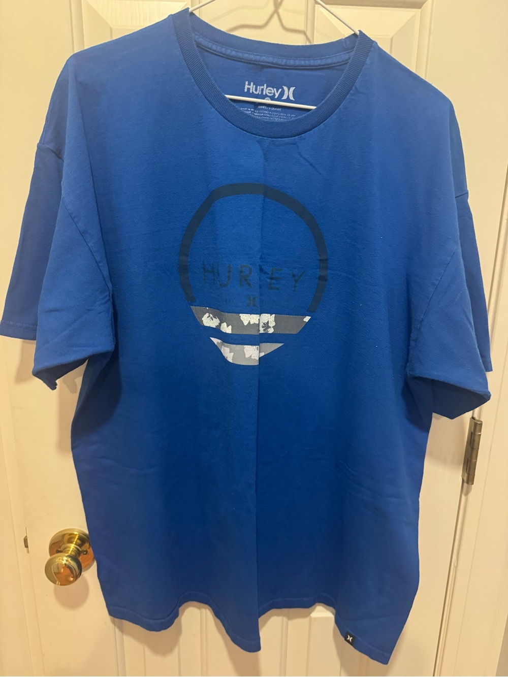 Hurley Royal Blue Graphic Logo Short Sleeve Tee
